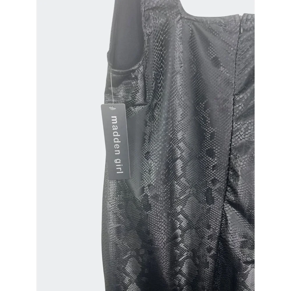 Madden Girl Black Faux Snakeskin Sleeveless Bodycon Dress 2X - Picture 11 of 14